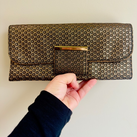 Style & Co. Handbags - Gold and Black metallic Clutch